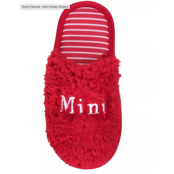 Dad or Kids Mini Red Fleece Super Soft Slippers Slip On Macy's NWT - Picture 2 of 8